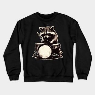 Raccoon drummer vintage Crewneck Sweatshirt